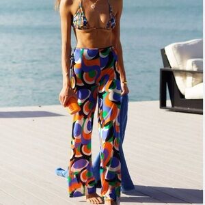 SOLID & STRIPED - The Odette Pant Printed Mesh (Optic Swirl)